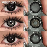 Purpdrank  2pcs Black Series Color Contact Lenses Natural Gray Eye Lens Beautiful Pupils Yearly Fashion Brown Softlens Cosmetics