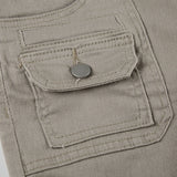 Purpdrank  Vintage Grey Low Rise Denim Pants Retro Pocket Patchwork Slim-fitting Micro-flared Jeans for Women Casual Streetwear y2k
