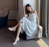 Purpdrank  Transparent Slippers Shoes Slipers Women Slides Square Toe Fashion Heeled Mules Low 2025 Luxury High PU Fabric Scandals Rubber R