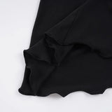 Purpdrank  Basic Solid Mermaid Hem Skirts Slim Black Folds Low-Waisted Midi Skirts Women Summer Fashion Streetwear Lady Party Bottoms