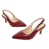 Purpdrank  Pointed Toe Summer Sandals Women's Mules and Slingback Shoes Female Large Size 45 47 Elegant Heels Party Office Shoes For Women