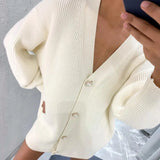Purpdrank  Women's Candy Colored Casual Cardigan Sweater Coat Loose Fit ort Outerwear Faionable Ladies' Knitwear