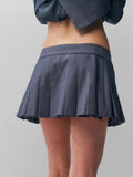 Purpdrank  Summer Mini Skirts Vintage Kawaii Skirts Women Super Short Skirts For Woman Preppy Style Mirco Skirt Pleated Preppy Style Grey
