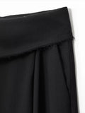 Purpdrank  European and American style autumn new women's casual temperament simple fashion loose rolled waist pants