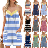 Purpdrank  Women's Summer Jumpsuit Shorts,Printed Fashionable Casual Sleeveless Jumpsuit Shorts Rompers With Pockets