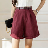 Purpdrank  Fashion Overalls Shorts Women Spring Summer Casual High-waisted Wide Leg Pants Short Pants with Belt Outwear Black Shorts 2025