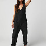 Purpdrank  Elegant Women Denim Bib Overalls Chic Straight Jeans Jumpsuit Romper Pants With Pockets Strap Onepices Streetwear