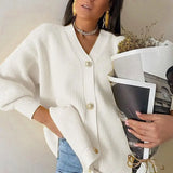 Purpdrank  Women's Candy Colored Casual Cardigan Sweater Coat Loose Fit ort Outerwear Faionable Ladies' Knitwear