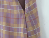 Purpdrank  Sexy Plaid Print Chiffon Lacing up Backless Camisole Tank Top + Zipper Low Waist Knee Length Mermaid Skirt 2 Pieces 1 Set
