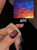Purpdrank  12ML 10-Color Blue Series Blue Eyes Star Sea Cat Eye Gel Nail Polish New Summer Flash Lamp Cat Eye Nail Polish Nail Art