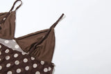 Purpdrank  Polka Dot Print 3-Piece Set Women Scarf+V-Neck Camisole+Irregular Mid Skirts Matching High Street Sweet Elegant Suit