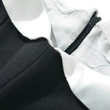 Purpdrank  Romantic Contrast Roll up Slash Shoulder Low Waist Spliced Ruched Pleated Swing Mini Dress Women Sexy Summer Dresses Robe