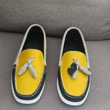 Purpdrank  Leather Docksides Classic Boat Shoes Mocassins Shoes Handmade Shoes Mens Casual Loafers Non-Slip Rubber Outsoles