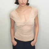 Purpdrank  Sexy Spice Lace Stitching T-Shirt Spring/Summer Women's Short Sleeve