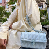 Purpdrank  Embroidery Thread Chain Crossbody Bags For Women 2023 Latest Luxury Designer Handbag PU Leather Street Shoulder Bag Bolsos