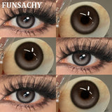 Purpdrank  1 Pair Brown Color Contact Lenses Natural Eye Contacts Blue Colored Soft Lens Yearly Use Women Makeup Cosmetic Lenses