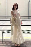 Purpdrank  Pure Desire Style White Lace Patchwork Strap Dress for Women New Summer Super Beautiful Unique Pretty Long Dress
