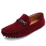 Purpdrank  Suede Leather Men Casual Shoes Simple Mens Designer Loafers Moccasins Slip on Driving Shoes Business Flats Ultra-light Lazy Shoe