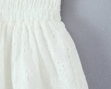 Purpdrank  Ballet Girl White Embroidery Hollow Out hole Spliced Lace Shorts Women Holiday Elastic Waist Short Pants With Linging