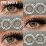 Purpdrank  1 Pair Contact Lenses Big Brown Lenses for Eyes Beauty Pupils Comestic Eye Color Len Korean Pupils Makeup Accessoriess