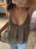 Purpdrank  Fashion Sequins Bead Sleeveless Tops Chic Women Backless Ruffle Pleated V Neck Vests 2025 Summer Female Evening Party Vestidos