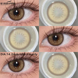 Purpdrank  2pcs Colored Contact Lenses Fashion Blue Green Eye Contacts Soft Black Lens Gray Beauty Pupils Brown Eyes Makeup Lens