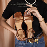 Purpdrank  New Summer Women's Sandals Genuine Leather Buckle Strap Women Shoes size 33-40 Solid Concise Ankle-Wrap Party Ladies Shoes