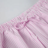 Purpdrank  Women's Autumn Spring Pants Striped Elastic Waist Low Waist Simple Comfortable Loose Casual Design Fashion Soft Versatile Skinny