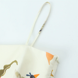 Purpdrank  Spring New Women's Fashion and Elegance Slim Fit Versatile Printed Loose Strap Short Dress