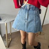 Purpdrank  Spring Summer Vintage Women's Denim Short Skirts 2025 New High Waist Patchwork Casual A-line Sexy Mini Skirts Female