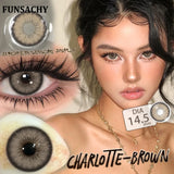Purpdrank  1 Pair Yearly New Korean Natural Lenses Color Contact Lenses Eyes Black Beautiful Pupil Brown Eye Contacts Cosmetic Len
