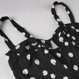 Purpdrank  Holiday Polka Dot A-Line Dress Slim-Fitting Slash Neck Sleeveless Maxi Dresses For Women Summer Elegant Fashion Streetwear