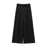 Purpdrank  European and American style new temperament versatile casual pants women's fashionable simple drape wide-leg suit pants