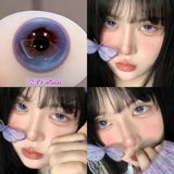 Purpdrank  2pcs Violet Lenses Beauty Pupils Myopia Eye Prescription Colored Contact Lenses for Eyes Natural Blue Lens