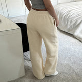 Purpdrank  Autumn American Casual Low Waist Solid All Match Pockets Slim Thick Straight Pants