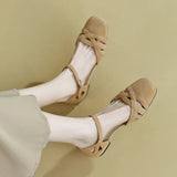 Purpdrank  Fashion Womens Shoes 2025 Summer Round Toe Breathable Female Med Clear Heels Luxury Comfort Girls Beige Medium Sandal