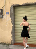 Purpdrank  Autumn New Sling Short Black Dress Sets Women High Street Spicy Girls Crop Top & Short Mini Dress Sexy Club Two Piece Tracksuit