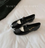 Purpdrank  Women Patent Leather Mary Janes Shoes Ladies  Summer New Fashion Square Toe Comfortable Pointed Toe Ballet Flat Casual Shoes