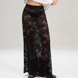 Purpdrank  Summer Fashion Lace Sexy High Waist Midi Skirt