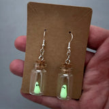Ghost in Bottle Earrings Glow in the Dark Ghost Dangle Earrings Luminous Halloween Jewelry for Women and Girl