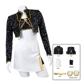 Purpdrank  Mira Cosplay Costume Wig Shoes Black Coat Singing Suit Song-Promotion Costume Women Halloween Party Role Playing Outfit