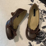 Purpdrank   French Vintage Butterfly Knot Single Shoes Women's 2026 New Thick Heel Mary Janes Versatile Commute High Heels Summer Rubber