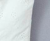 Purpdrank  White Spliced Wood ears Ruffles Embroidery Hollow Out Hole Sexy Corset Women Summer Tank Tops Slim Through Buttons Crop Top