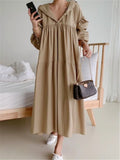 New Hooded Oversize Women's Shirts Dresses Puff Sleeve Solid Casual Loose Straight Long Dress Female Spring Autumn