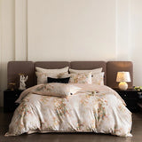 Purpdrank  100% Egyptian Cotton Flowers Print Luxury Bedding Set Single Double Queen King Size Duvet Cover Flat/Fitted Bed Sheet Pillowcase