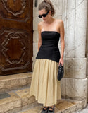 Purpdrank  Summer Elegant French Cotton and Hemp Skirt Women's High End Strapless Vest  Long Two-piece Set