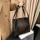 Purpdrank  Quality Women Tote Bags Shiny Leather Shopper Shoulder Bag Retro Large Capacity Shopping Totes Luxury Designer Handbag Lady