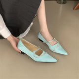 Purpdrank  Casual Woman Shoe Low Heels Female Footwear Crystal Pointed Toe All-Match Soft Comfortable Dress Rhinestone Summer New On Heels