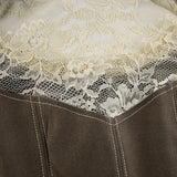 Purpdrank  Retro Style Women's Lace Button Vest Irregular Hem Street Fashion Hot Girl Outerwear Tank Top Polyester Fiber Casual Wear