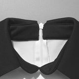 Purpdrank  Summer New Solid Color Sleeveless Collar Splicing Short Slim Casual Dress